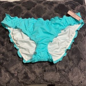 Victoria’s Secret Swim Teal Ruffle Cheeky Bottoms